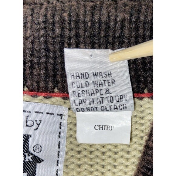 Storybook Knits Ramie Vintage Chief Native Western Cardigan Sweater, Size M - Picture 6 of 15